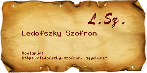 Ledofszky Szofron névjegykártya