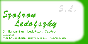 szofron ledofszky business card